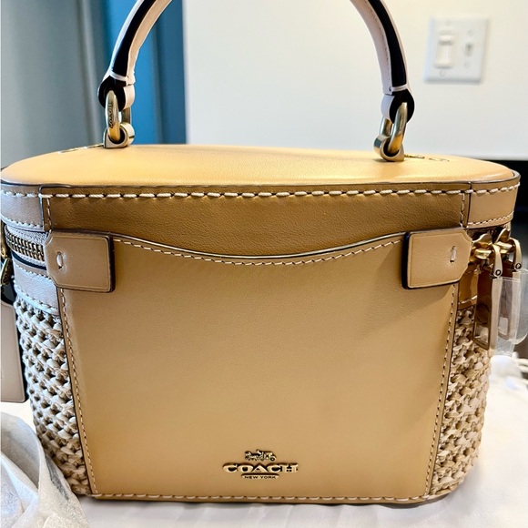 Coach Trail Woven Straw Crossbody Bag - Picture 9 of 13